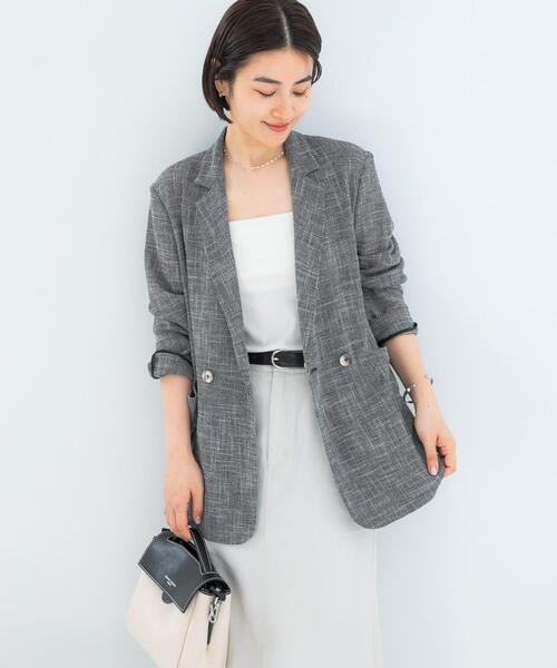 URBAN RESEARCH ROSSO WOMEN(アーバンリサーチ ロッソ)の「セミシアーカラミジャケット(その他アウター・レディース・ブラック系その他/オフホワイト・FREE)」の20枚目の写真
