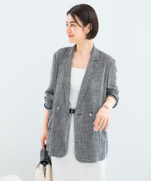 URBAN RESEARCH ROSSO WOMEN(アーバンリサーチ ロッソ)の「セミシアーカラミジャケット(その他アウター・レディース・ブラック系その他/オフホワイト・FREE)」の21枚目の写真