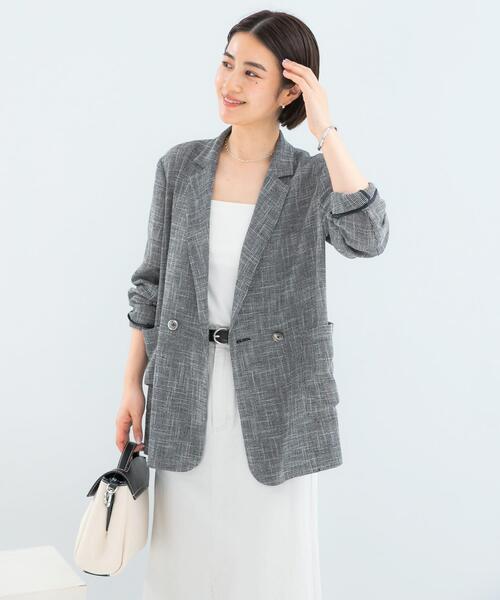 URBAN RESEARCH ROSSO WOMEN(アーバンリサーチ ロッソ)の「セミシアーカラミジャケット(その他アウター・レディース・ブラック系その他/オフホワイト・FREE)」の22枚目の写真
