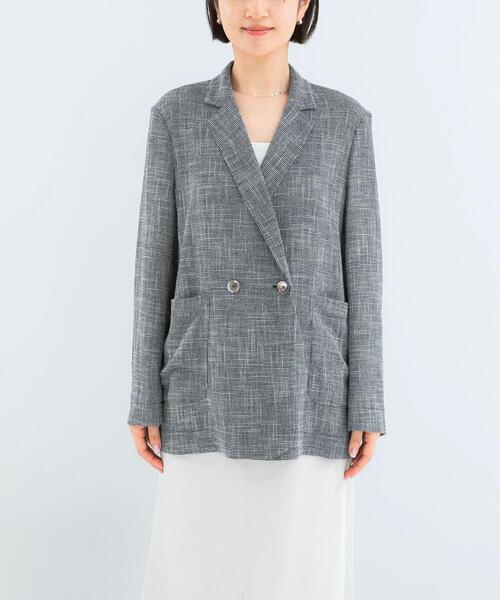 URBAN RESEARCH ROSSO WOMEN(アーバンリサーチ ロッソ)の「セミシアーカラミジャケット(その他アウター・レディース・ブラック系その他/オフホワイト・FREE)」の13枚目の写真