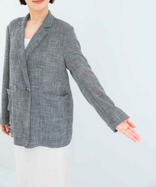 URBAN RESEARCH ROSSO WOMEN(アーバンリサーチ ロッソ)の「セミシアーカラミジャケット(その他アウター・レディース・ブラック系その他/オフホワイト・FREE)」の16枚目の写真