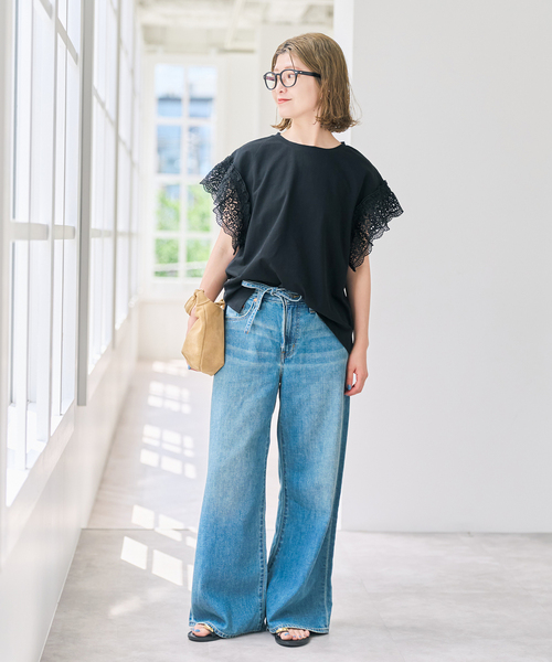セール】ケミカルレーススリーブプルオーバー（Tシャツ/カットソー