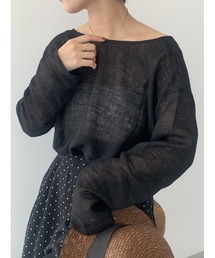 Te chichi（テチチ）の「レーヨンリネンメッシュシャツ(前後2WAY)（シャツ/ブラウス）」