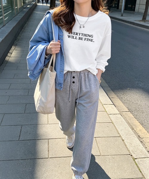 Miniministore(ミニミニストア)の「ロゴプリント長袖TシャツレディースロンT(Tシャツ/カットソー・レディース・ホワイト/ブラック・FREE)」の4枚目の写真