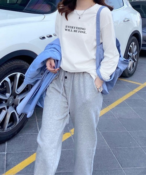 Miniministore(ミニミニストア)の「ロゴプリント長袖TシャツレディースロンT(Tシャツ/カットソー・レディース・ホワイト/ブラック・FREE)」の5枚目の写真