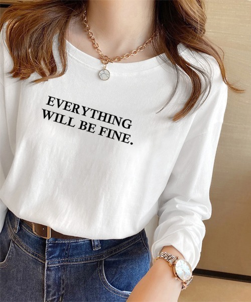 Miniministore(ミニミニストア)の「ロゴプリント長袖TシャツレディースロンT(Tシャツ/カットソー・レディース・ホワイト/ブラック・FREE)」の8枚目の写真