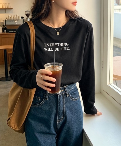 Miniministore(ミニミニストア)の「ロゴプリント長袖TシャツレディースロンT(Tシャツ/カットソー・レディース・ホワイト/ブラック・FREE)」の11枚目の写真