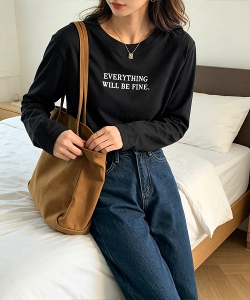 Miniministore(ミニミニストア)の「ロゴプリント長袖TシャツレディースロンT(Tシャツ/カットソー・レディース・ホワイト/ブラック・FREE)」の12枚目の写真
