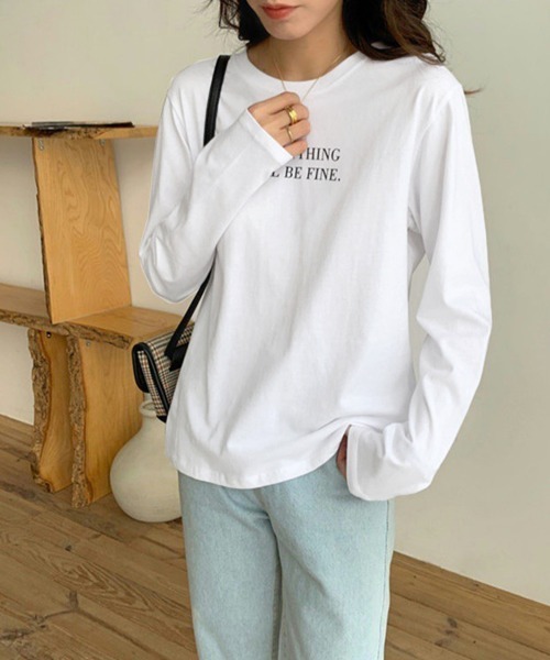Miniministore(ミニミニストア)の「ロゴプリント長袖TシャツレディースロンT(Tシャツ/カットソー・レディース・ホワイト/ブラック・FREE)」の14枚目の写真