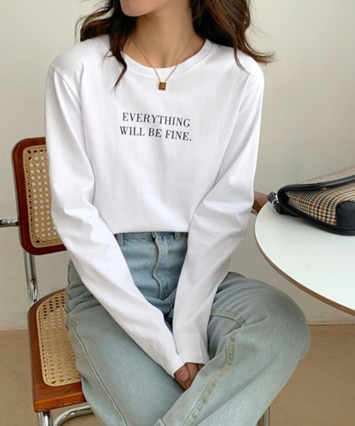 Miniministore(ミニミニストア)の「ロゴプリント長袖TシャツレディースロンT(Tシャツ/カットソー・レディース・ホワイト/ブラック・FREE)」の16枚目の写真