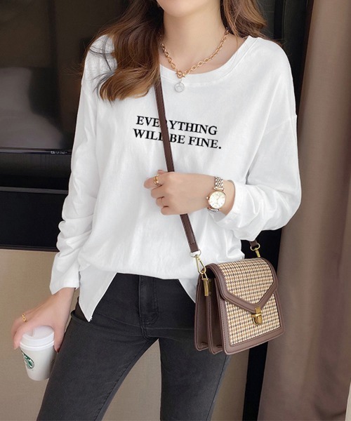 Miniministore(ミニミニストア)の「ロゴプリント長袖TシャツレディースロンT(Tシャツ/カットソー・レディース・ホワイト/ブラック・FREE)」の17枚目の写真