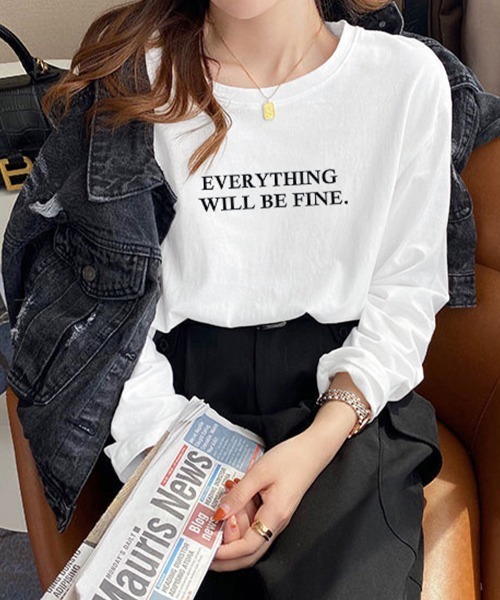 Miniministore(ミニミニストア)の「ロゴプリント長袖TシャツレディースロンT(Tシャツ/カットソー・レディース・ホワイト/ブラック・FREE)」の18枚目の写真