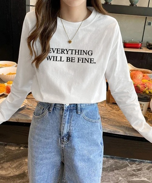 Miniministore(ミニミニストア)の「ロゴプリント長袖TシャツレディースロンT(Tシャツ/カットソー・レディース・ホワイト/ブラック・FREE)」の19枚目の写真