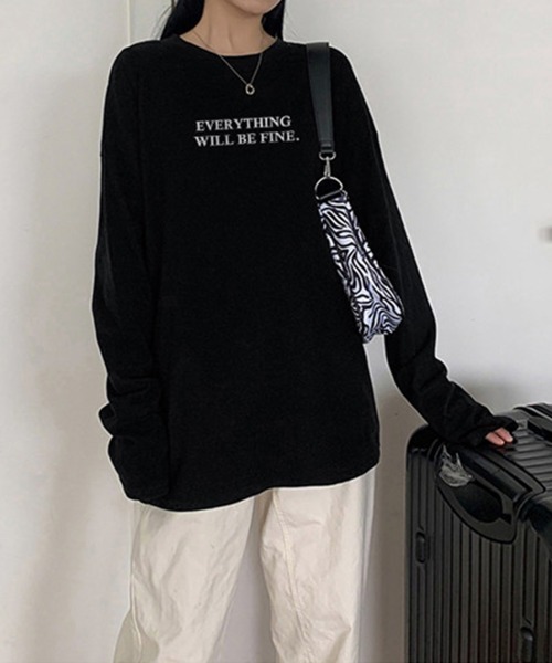 Miniministore(ミニミニストア)の「ロゴプリント長袖TシャツレディースロンT(Tシャツ/カットソー・レディース・ホワイト/ブラック・FREE)」の21枚目の写真