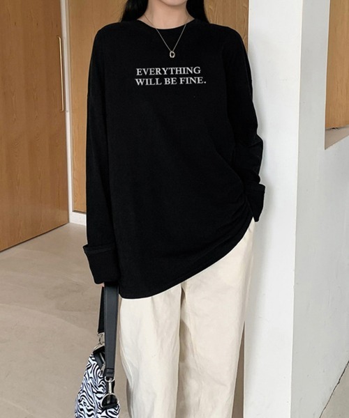 Miniministore(ミニミニストア)の「ロゴプリント長袖TシャツレディースロンT(Tシャツ/カットソー・レディース・ホワイト/ブラック・FREE)」の22枚目の写真