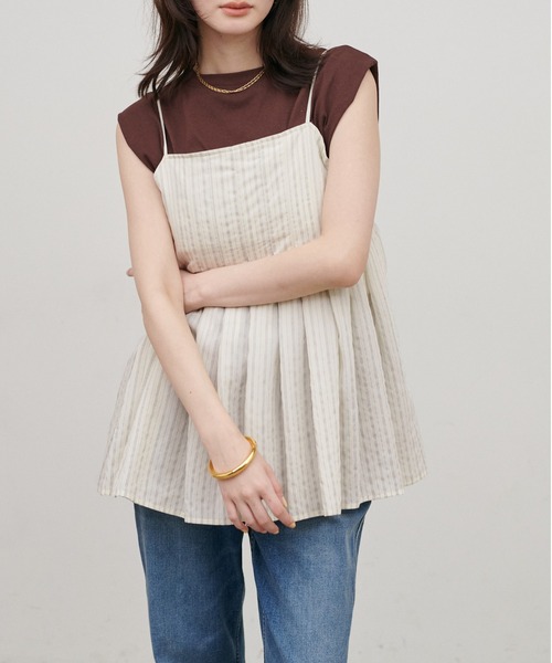 LARUTA(ラルータ)の「【LARUTA】ダブルストライプキャミ(キャミソール・レディース・ブラウン/オフホワイト・MEDIUM)」の18枚目の写真