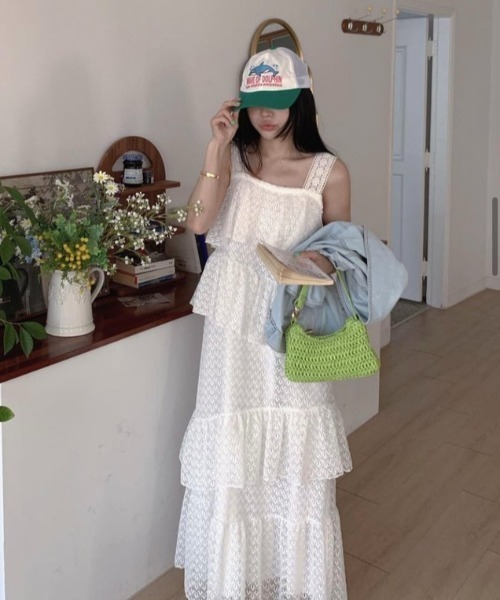 FAVORITO(ファヴォリート)の「キャミワンピース(ワンピース・レディース・ホワイト・F)」の3枚目の写真