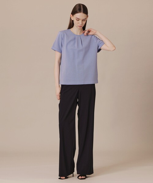 MACKINTOSH LONDON(マッキントッシュ ロンドン)の「【WEB・一部店舗限定】サッカーストレッチプルオーバー(Tシャツ/カットソー・レディース・ブルー系その他2/オフホワイト/チャコールグレー・38)」の11枚目の写真