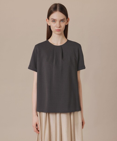 MACKINTOSH LONDON(マッキントッシュ ロンドン)の「【WEB・一部店舗限定】サッカーストレッチプルオーバー(Tシャツ/カットソー・レディース・ブルー系その他2/オフホワイト/チャコールグレー・38)」の10枚目の写真