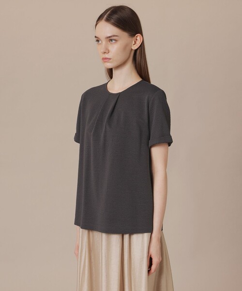 MACKINTOSH LONDON(マッキントッシュ ロンドン)の「【WEB・一部店舗限定】サッカーストレッチプルオーバー(Tシャツ/カットソー・レディース・ブルー系その他2/オフホワイト/チャコールグレー・38)」の9枚目の写真