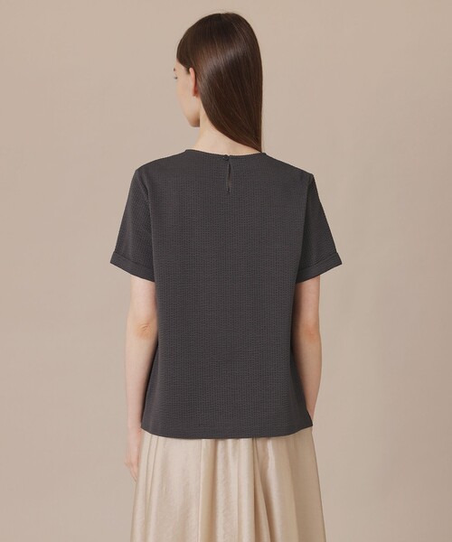MACKINTOSH LONDON(マッキントッシュ ロンドン)の「【WEB・一部店舗限定】サッカーストレッチプルオーバー(Tシャツ/カットソー・レディース・ブルー系その他2/オフホワイト/チャコールグレー・38)」の8枚目の写真