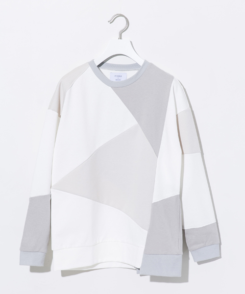 STUDIOUS（ステュディオス）の「【STUDIOUS】復刻パッチワークスウェットプルオーバー（スウェット・メンズ・ネイビー/ホワイト/ベージュ/ワイン・2/1/3）」の17枚目の写真