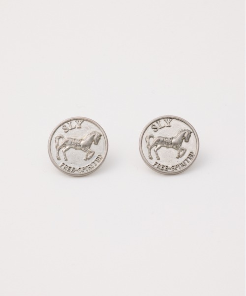 SLY(スライ)の「HORSE COIN CHARM P/EARRING ホースコインチャームピアス(ピアス(両耳用)・レディース・ゴールド/シルバー・FREE)」の1枚目の写真