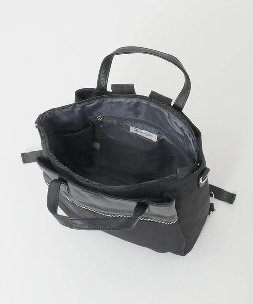 MK MICHEL KLEIN（エムケーミッシェルクラン）の「[3WAY/撥水]レザーナイロン多機能スクエアバッグ（ショルダーバッグ・レディース・ダークインディゴブルー/ブラック/グレー・00）」の15枚目の写真