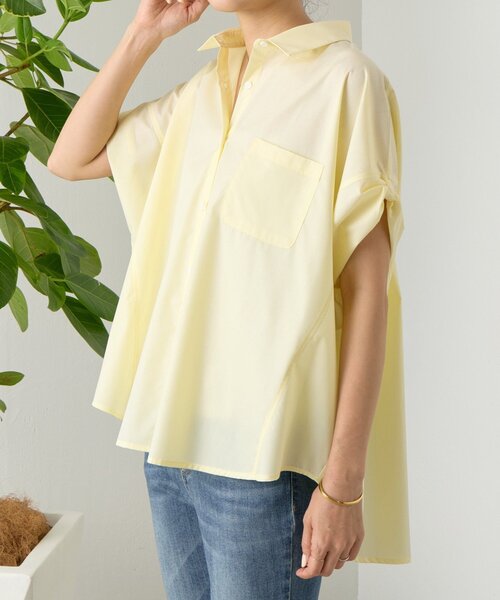 美品✨BEARDSLEY ビアズリー リネンブラウス　シャツ イエロー ゆったり セール】BEARDSLEY｜ビアズリーのシャツ/ブラウス（イエロー/黄色系