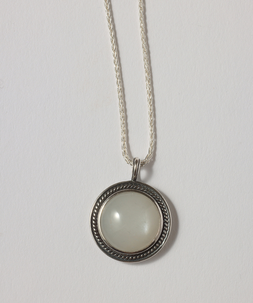 SAMH by LILAS】 Vintagelike ホワイトムーンストーンネックレス SV