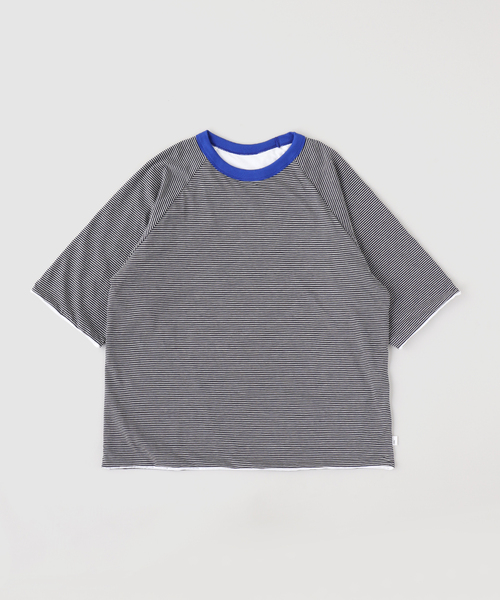 JOURNAL STANDARD(ジャーナルスタンダード)の「【FUN D】リバーシブル ボーダー Tシャツ(Tシャツ/カットソー・メンズ・グレー/ネイビー・MEDIUM/LARGE)」の1枚目の写真