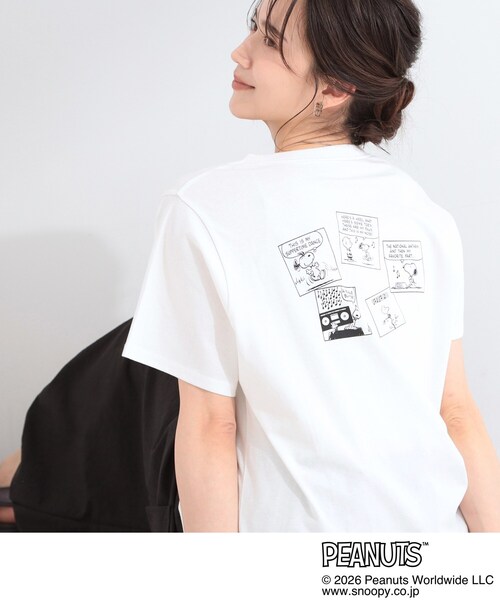 PEANUTS(ピーナッツ)の「【PEANUTS】ひんやりプリントTシャツ(Tシャツ/カットソー・レディース・ブラック系4/チャコール/ホワイト系3/ホワイト系1/チャコールグレー/ブラック系3・03/01/02/04)」の1枚目の写真