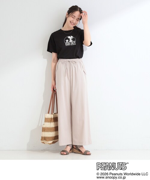 PEANUTS(ピーナッツ)の「【PEANUTS】ひんやりプリントTシャツ(Tシャツ/カットソー・レディース・ブラック系4/チャコール/ホワイト系3/ホワイト系1/チャコールグレー/ブラック系3・03/01/02/04)」の9枚目の写真