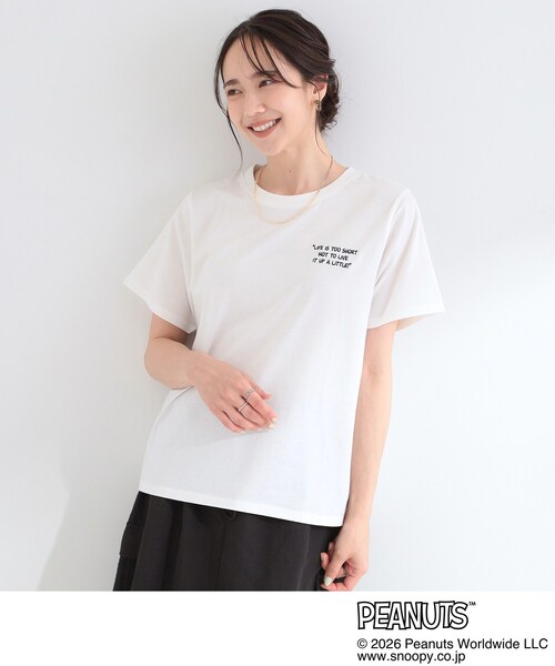 PEANUTS(ピーナッツ)の「【PEANUTS】ひんやりプリントTシャツ(Tシャツ/カットソー・レディース・ブラック系4/チャコール/ホワイト系3/ホワイト系1/チャコールグレー/ブラック系3・03/01/02/04)」の11枚目の写真