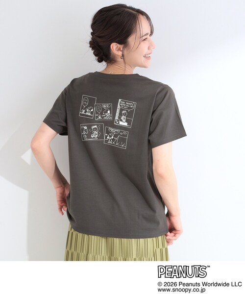 PEANUTS(ピーナッツ)の「【PEANUTS】ひんやりプリントTシャツ(Tシャツ/カットソー・レディース・ブラック系4/チャコール/ホワイト系3/ホワイト系1/チャコールグレー/ブラック系3・03/01/02/04)」の14枚目の写真