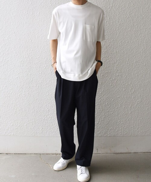 SHIPS any(シップス エニィ)の「SHIPS any:〈接触冷感/UVカット〉ソフト スムース リラックス ポケット Tシャツ◇(Tシャツ/カットソー・メンズ・ホワイト/カーキ/ブラウン/チャコールグレー・LARGE/X-LARGE/SMALL/MEDIUM)」の5枚目の写真