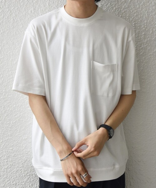 SHIPS any(シップス エニィ)の「SHIPS any:〈接触冷感/UVカット〉ソフト スムース リラックス ポケット Tシャツ◇(Tシャツ/カットソー・メンズ・ホワイト/カーキ/ブラウン/チャコールグレー・LARGE/X-LARGE/SMALL/MEDIUM)」の7枚目の写真