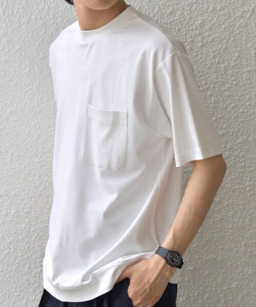 SHIPS any(シップス エニィ)の「SHIPS any:〈接触冷感/UVカット〉ソフト スムース リラックス ポケット Tシャツ◇(Tシャツ/カットソー・メンズ・ホワイト/カーキ/ブラウン/チャコールグレー・LARGE/X-LARGE/SMALL/MEDIUM)」の8枚目の写真