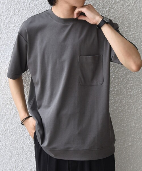 SHIPS any(シップス エニィ)の「SHIPS any:〈接触冷感/UVカット〉ソフト スムース リラックス ポケット Tシャツ◇(Tシャツ/カットソー・メンズ・ホワイト/カーキ/ブラウン/チャコールグレー・LARGE/X-LARGE/SMALL/MEDIUM)」の12枚目の写真
