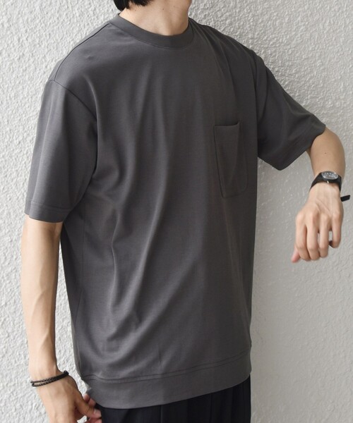 SHIPS any(シップス エニィ)の「SHIPS any:〈接触冷感/UVカット〉ソフト スムース リラックス ポケット Tシャツ◇(Tシャツ/カットソー・メンズ・ホワイト/カーキ/ブラウン/チャコールグレー・LARGE/X-LARGE/SMALL/MEDIUM)」の14枚目の写真