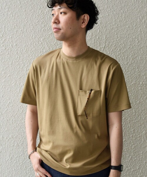 SHIPS any(シップス エニィ)の「SHIPS any:〈接触冷感/UVカット〉ソフト スムース リラックス ポケット Tシャツ◇(Tシャツ/カットソー・メンズ・ホワイト/カーキ/ブラウン/チャコールグレー・LARGE/X-LARGE/SMALL/MEDIUM)」の18枚目の写真