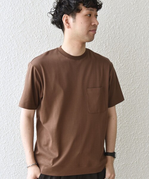 SHIPS any(シップス エニィ)の「SHIPS any:〈接触冷感/UVカット〉ソフト スムース リラックス ポケット Tシャツ◇(Tシャツ/カットソー・メンズ・ホワイト/カーキ/ブラウン/チャコールグレー・LARGE/X-LARGE/SMALL/MEDIUM)」の22枚目の写真