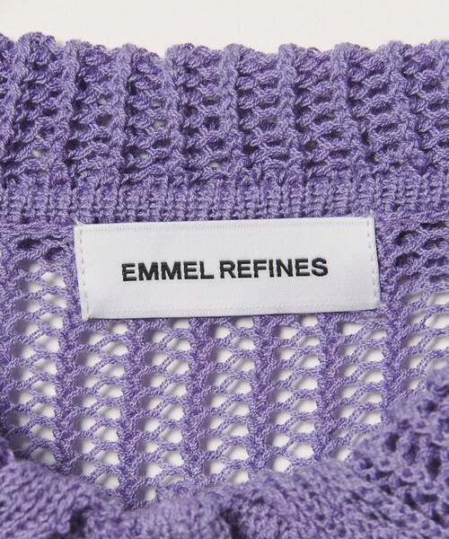 EMMEL REFINES(エメルリファインズ)の「<EMMEL REFINES>EM クルミボタン メッシュ エリツキ カーディガン(カーディガン/ボレロ・レディース・レッド/ブラック/ライラック・FREE)」の13枚目の写真