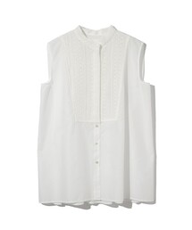 MIDIUMISOLID for Ladies レース付きワイドシャツ