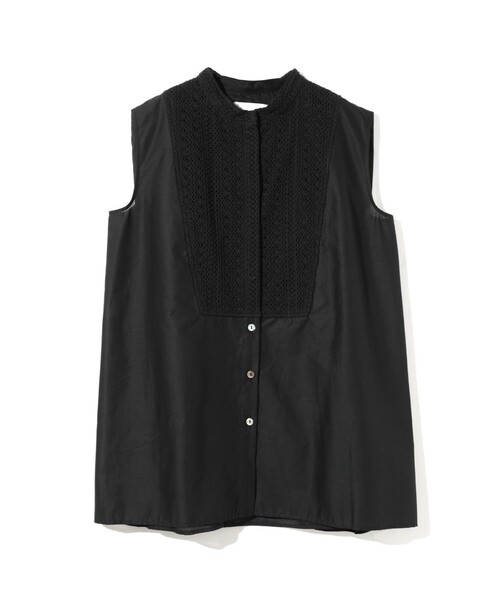 MIDIUMISOLID(ミディウミソリッド)の「MIDIUMISOLID for Ladies レース付きワイドシャツ(シャツ/ブラウス・レディース・ブラック/オフホワイト・FREE)」の3枚目の写真