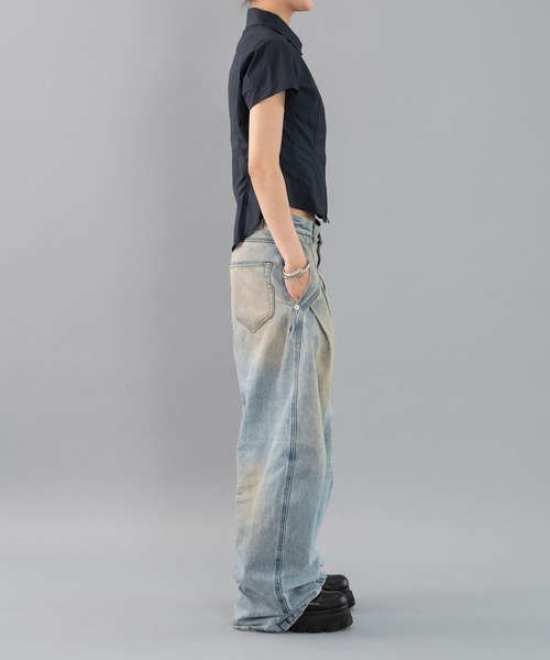 CONZ(コンズ)の「fitted zip up shirt short sleeve(シャツ/ブラウス・レディース・ネイビー/カーキ/ダークグレー・1/2)」の20枚目の写真
