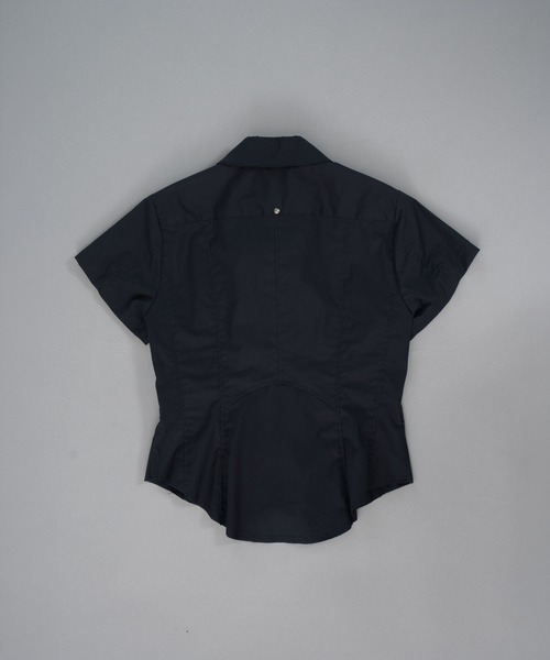 CONZ(コンズ)の「fitted zip up shirt short sleeve(シャツ/ブラウス・レディース・ネイビー/カーキ/ダークグレー・1/2)」の22枚目の写真