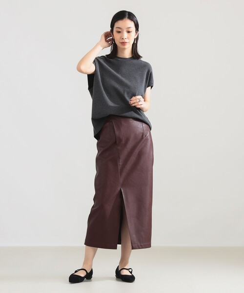 Demi-Luxe BEAMS(デミルクス ビームス)の「AK+1 / フェイクレザー スカート(スカート・レディース・ブラック/ワイン・36/38)」の16枚目の写真
