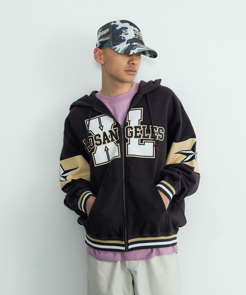 XLARGE(エクストララージ)の「VARSITY ZIP HOODED SWEATSHIRT(パーカー・メンズ・グリーン/ブラック/ブラウン・XL/L/M/S)」の2枚目の写真