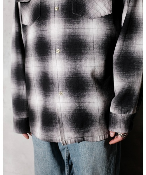DEL MAR sportswear(デルマースポーツウェア)の「DEL MAR sportswear / PRINTED COTTON CHECK SHIRT(シャツ/ブラウス・メンズ・グレー/ホワイト/ブラック・LARGE/MEDIUM/SMALL)」の13枚目の写真